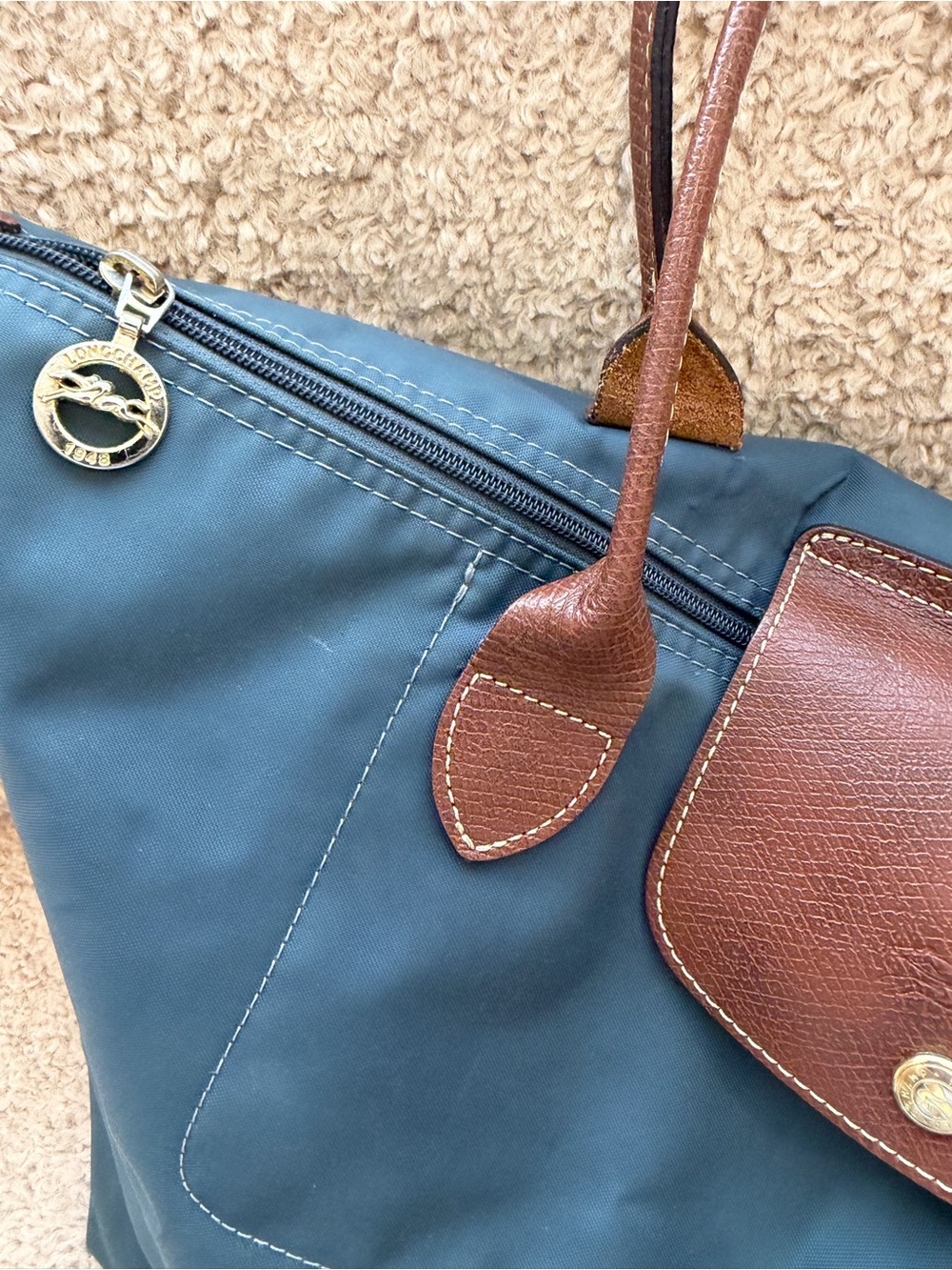 Longchamp Le Pliage Original Large Tote Bag in Gunmetal Graphite
